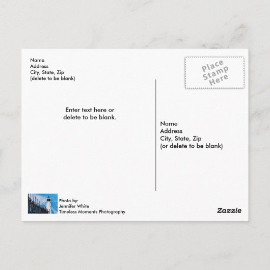 Along Manistee Postkarte (Rückseite)