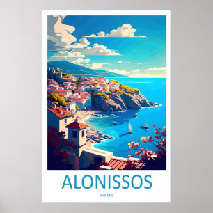 Alonnisos Vintage-Reiseposter Ski Nationalpark Poster