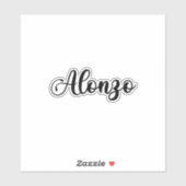 Alonzo Name - Handgeschriebene Kalligrafie Aufkleber (Blatt)