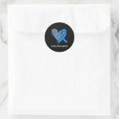 Alopecia Areata Awareness Blue Ribbon Runder Aufkleber (Tasche)
