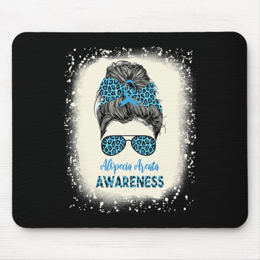 Alopecia Areata Bewusstsein Messy bun Haarausfall Mousepad (Vorne)
