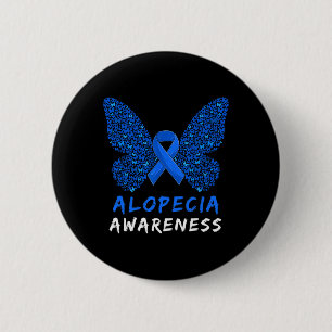 Alopecia Areata-Bewusstseinsmonat Blaues Band Button
