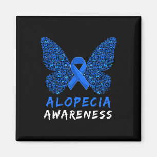 Alopecia Areata Bewusstseinsmonat Blaues Band  Magnet