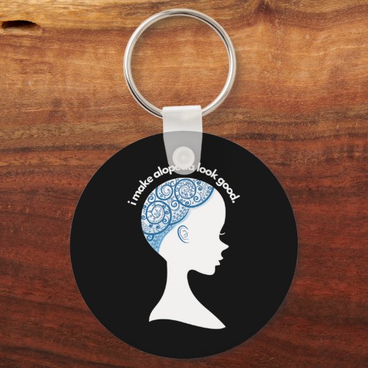 Alopecia Areata Geschenk - Haarausfall Aufmerksamk Schlüsselanhänger (Rückseite)