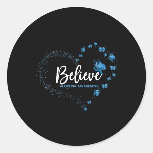 Alopecia Awareness Butterfly Glauben Runder Aufkleber (Vorderseite)