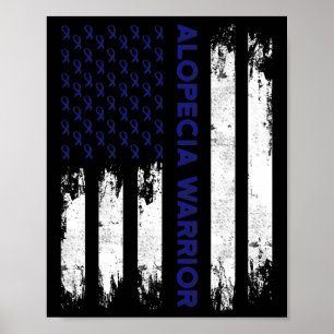 Alopecia Awareness Haair Loss Krieger Flag Tool Su Poster