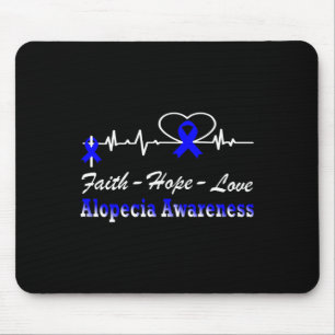 Alopecia Awareness Heartbeat Christliches blaues K Mousepad