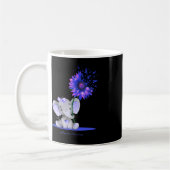 ALOPECIA AWARENESS Niedlich Elephant Sunflower Blu Kaffeetasse (Links)