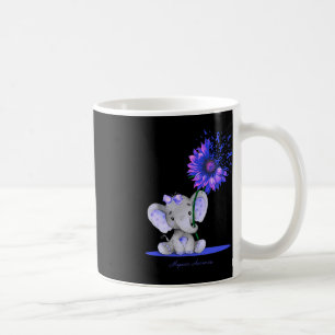 ALOPECIA AWARENESS Niedlich Elephant Sunflower Blu Kaffeetasse
