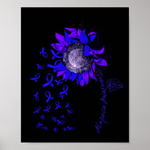 ALOPECIA Awareness Sonnenblumen Blauer Band Poster
