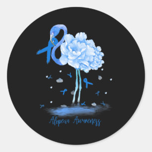 ALOPECIA Bewusstsein Flamingo Bule Band Runder Aufkleber
