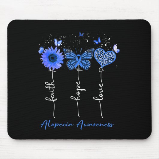 Alopecia Bewusstsein Glaube Hoffnung Liebe Leopard Mousepad (Vorne)