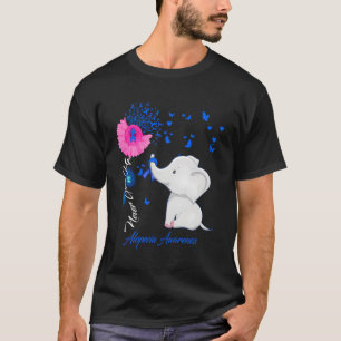 Alopecia-Bewusstseins-Schleife Elefant T-Shirt