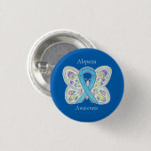 Alopecia Butterfly Butterfly Button für benutzerde (Vorne & Hinten)
