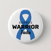 Alopecia-Krieger-Schleife Weiße Knöpfe Button (Vorderseite)