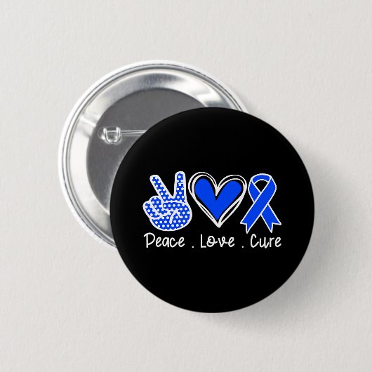 Alopecia Sensibilisierungsmonat Blauer Schleim Pea Button (Vorne & Hinten)