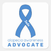 Alopezie Advocate Weißer Quadrat Aufkleber (Vorderseite)