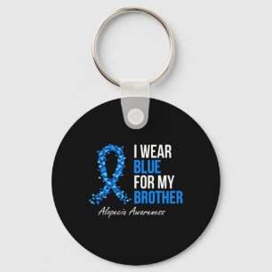 Alopezie Awareness Ich trage Blau für meinen Brude Schlüsselanhänger