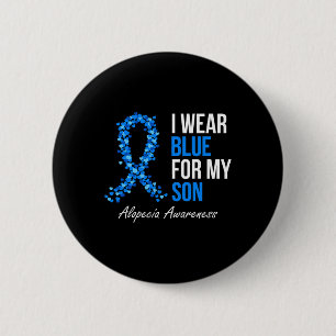 Alopezie Awareness Ich trage Blau für meinen Sohn  Button