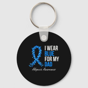 Alopezie Awareness Ich trage Blau für meinen Vater Schlüsselanhänger