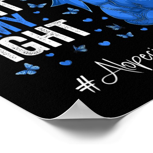 Alopezie-Bewusstsein der Blauen Ribbon-Tochter Poster (Ecke)