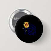 Alopezie Bewusstsein Dunkle blaue Ribbon Haarausfa Button (Vorne & Hinten)