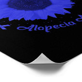 Alopezie Bewusstsein Dunkle blaue Ribbon Haarausfa Poster (Ecke)