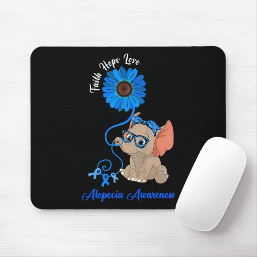 Alopezie Bewusstsein Elefant Glaube Hoffnung Liebe Mousepad (Mit Mouse)