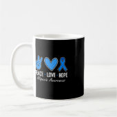 Alopezie Bewusstsein Frieden Liebe Hoffnung ich tr Kaffeetasse (Links)