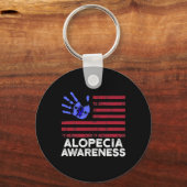 Alopezie Bewusstsein Haar Verlust Krieger Kopplung Schlüsselanhänger (Rückseite)