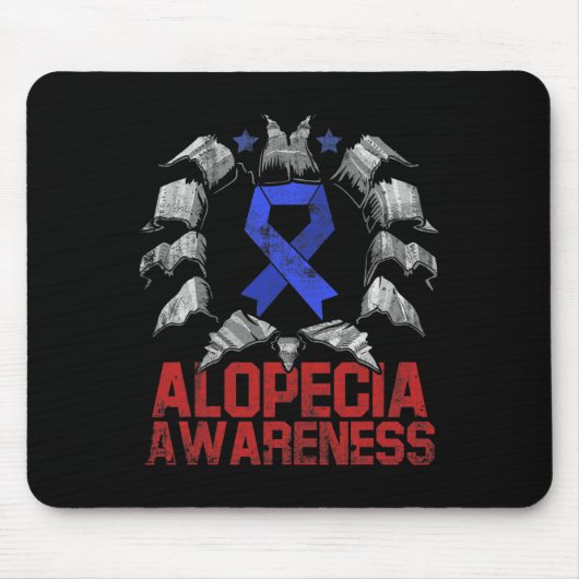 Alopezie Bewusstsein Haar Verlust Krieger Lebendig Mousepad (Vorne)