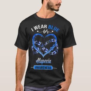Alopezie Bewusstsein ich trage blaues Schmetterlin T-Shirt