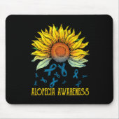 Alopezie Bewusstsein Sonnenblume Mousepad (Vorne)