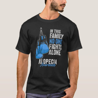 Alopezie-Bewusstseinsmonat Handschuhe Dunkle Blaue T-Shirt