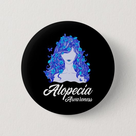 Alopezie Krieger Haarausfall Krieger Alopecia Awar Button (Vorderseite)