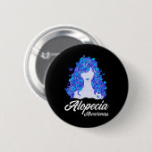 Alopezie Krieger Haarausfall Krieger Alopecia Awar Button (Vorne & Hinten)