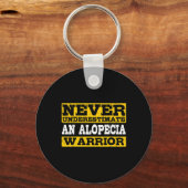 Alopezie Krieger unterstützen Haarausfall Bewussts Schlüsselanhänger (Rückseite)