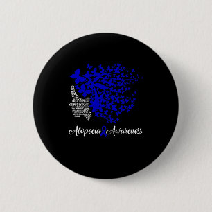 Alopezie Sensibilisierung Blauer Ribbon Haarausfal Button