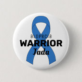 Alopezie Warrior Ribbon weiße Taste Button (Vorderseite)
