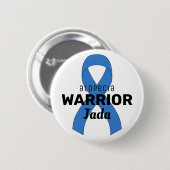 Alopezie Warrior Ribbon weiße Taste Button (Vorne & Hinten)