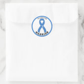 Alopezie Warrior Ribbon White Round Sticker (Tasche)