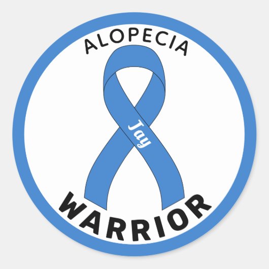 Alopezie Warrior Ribbon White Round Sticker (Vorderseite)