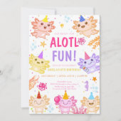 Alotl Fun Axolotl Under Sea Birthday Einladung (Vorderseite)