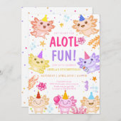 Alotl Fun Axolotl Under Sea Birthday Einladung (Vorne/Hinten)