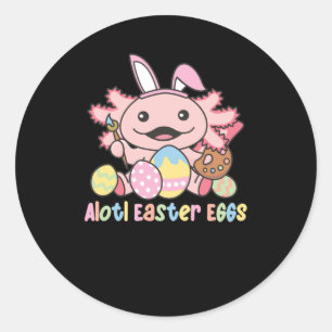 Alotl Ostereier Axolotl Ostern mit Puppe Runder Aufkleber