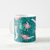 Alotta Pink Axolotls auf der Aquamarinen Tasse (Vorderseite Links)