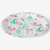 Alotta Pink Axolotls auf Weiß Pappteller (Schrägansicht)