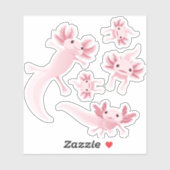 Alotta Pink Axolotls - Aufkleber-Set Aufkleber (Blatt)