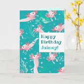 Alotta Pink Axolotls - Benutzerdefinierte Grußkart Karte (Gelbe Blume)