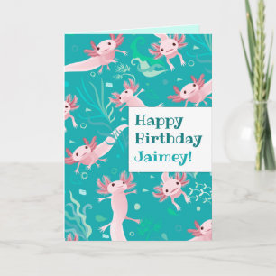 Alotta Pink Axolotls - Individuelle Grußkarte Karte
